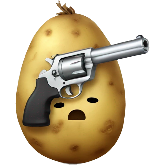 Potato with gun emoji