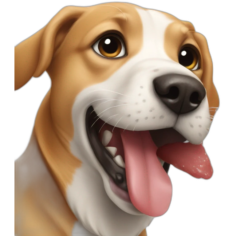 Dog licking screen emoji