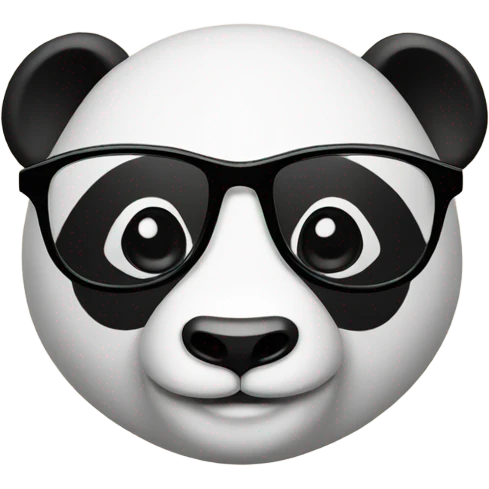 panda wearing black glasses emoji