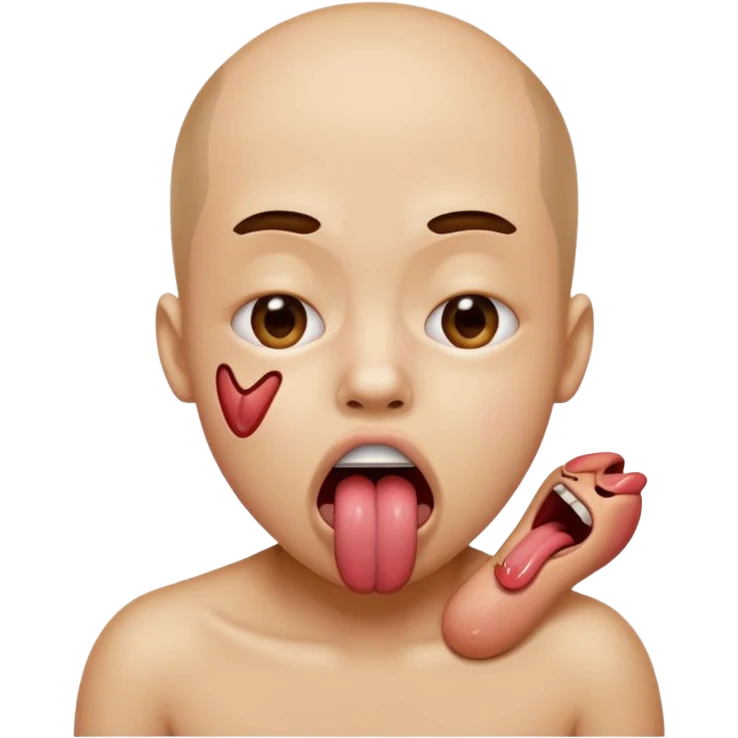 toung out, x’s in eyes choking himself emoji