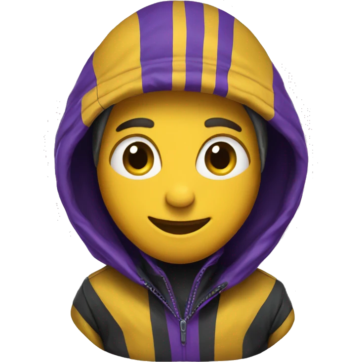Yellowjacket wearing purple jacket  emoji