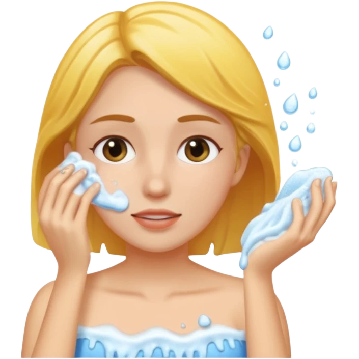 A women washing her face emoji