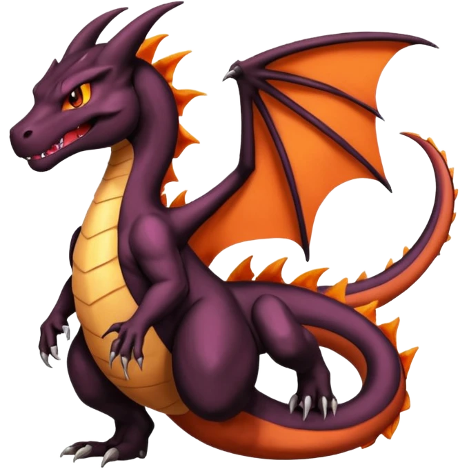 Black lanky elegant evil badass handsome cool beautiful Shiny-Charizard-Salazzle-Seviper-Salandit-fusion emoji