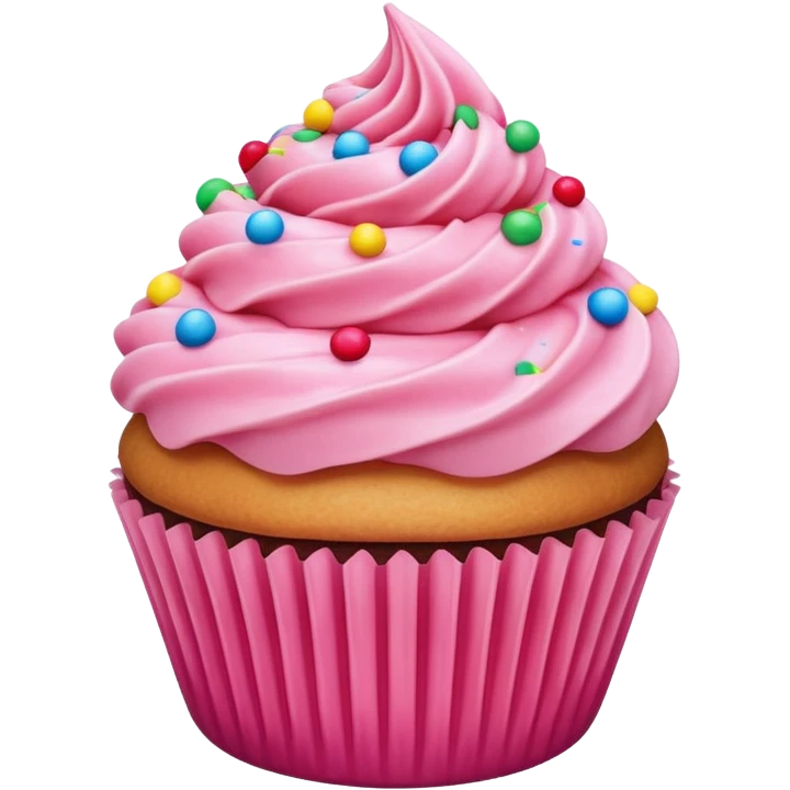 Cupcake with pink icing emoji