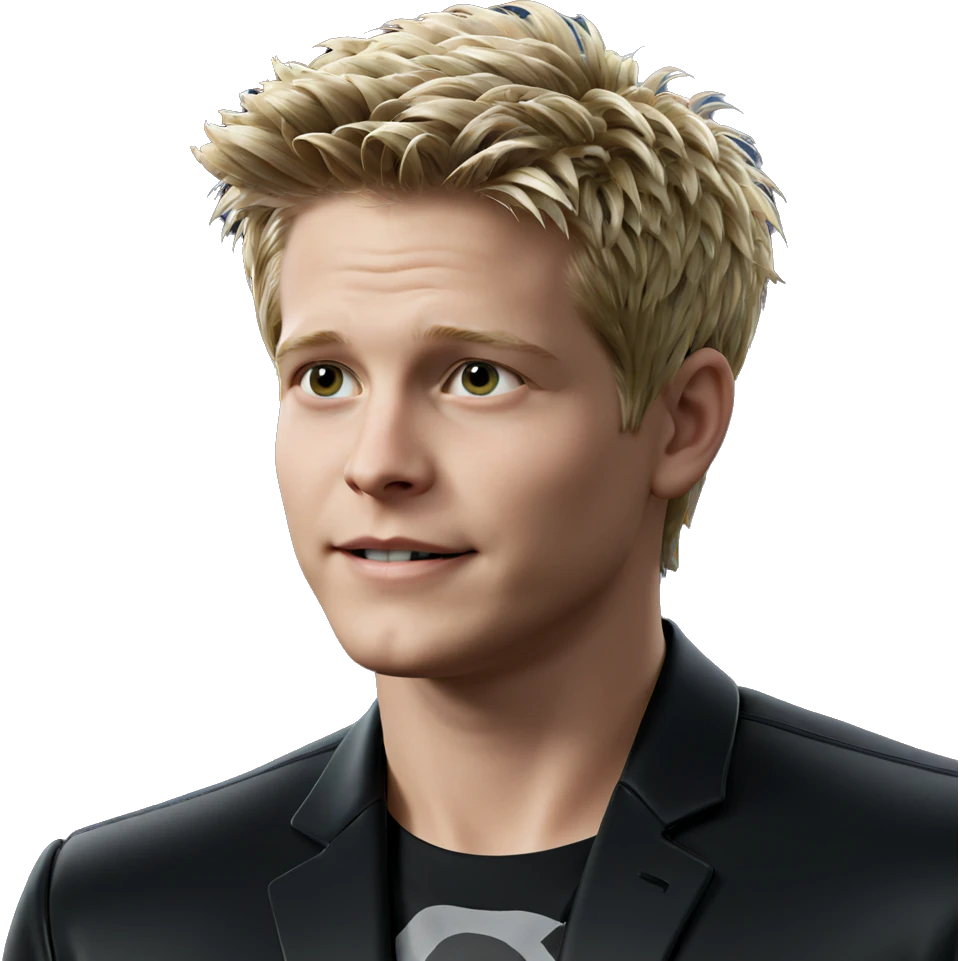 blonde boy in black jacket emoji