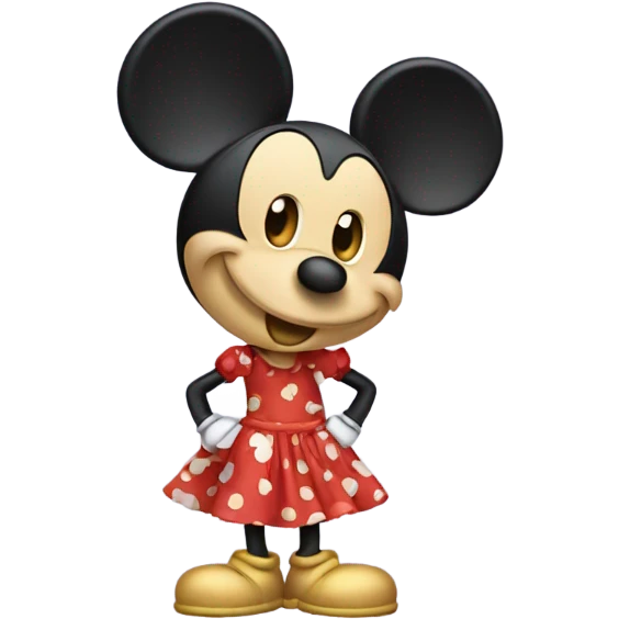 Mickey with dress emoji