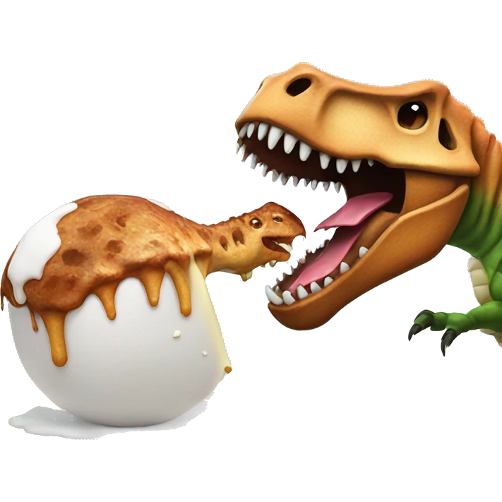 Melting snowman being eaten by a dinosaur  emoji