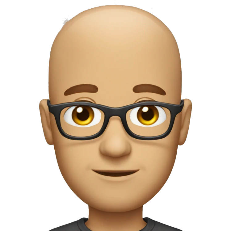 a bald man puttin on a wig emoji