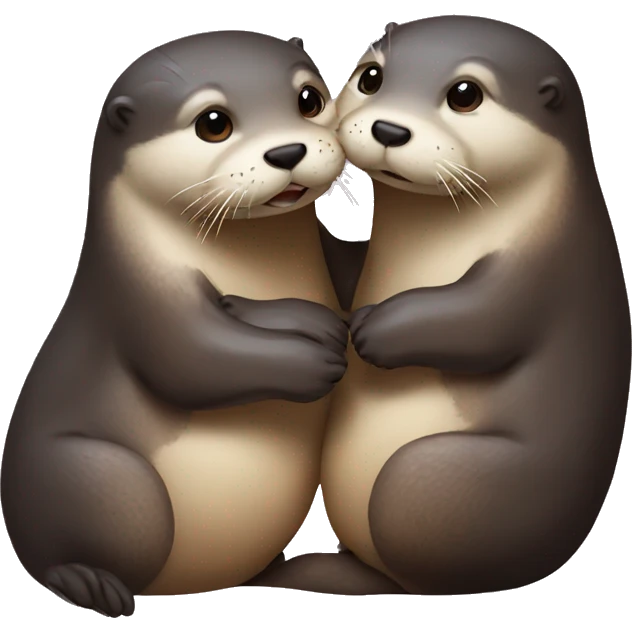 Otters kissing  emoji