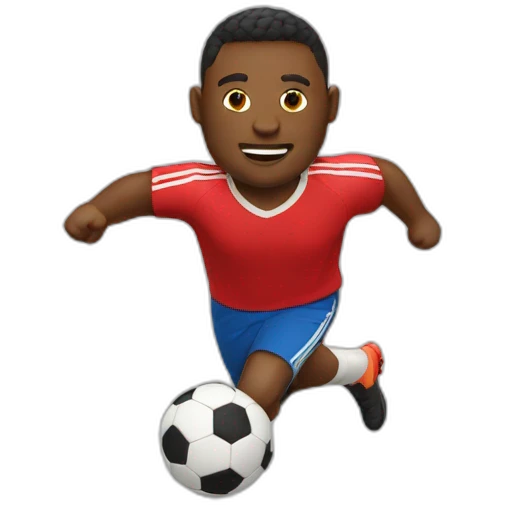 fat soccer player running emoji
