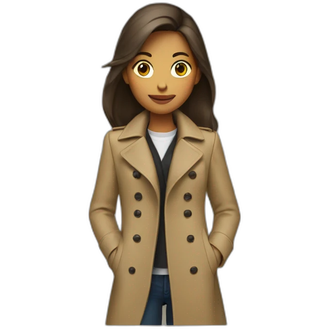 Two girls  shoulders riding in one trench coat emoji