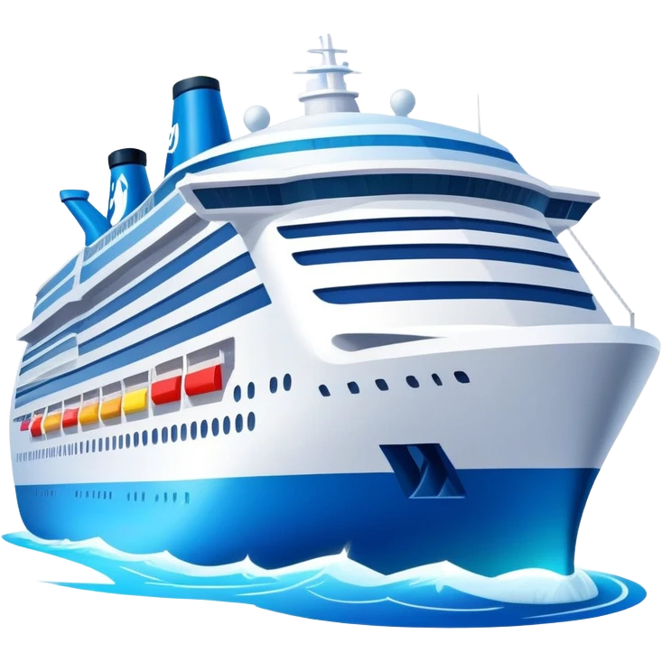 A cruise ship with Finnish flag and colorful lightning  emoji