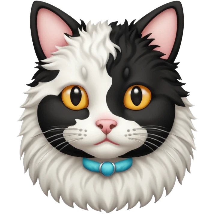 Cat black and white like a cow emoji