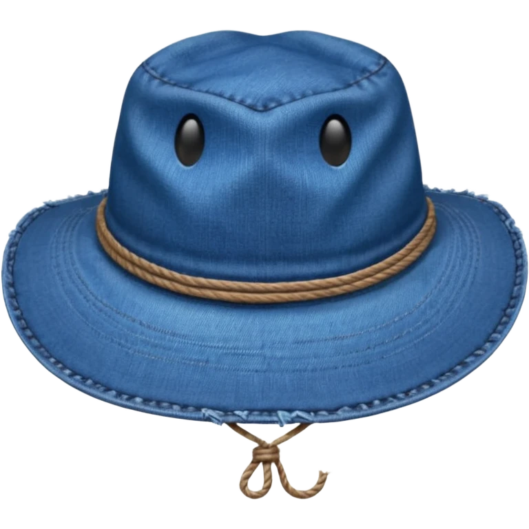 Джинсовая синяя панамка без головы со шнурком emoji