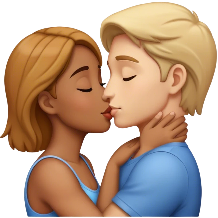 Pareja bonita besando emoji