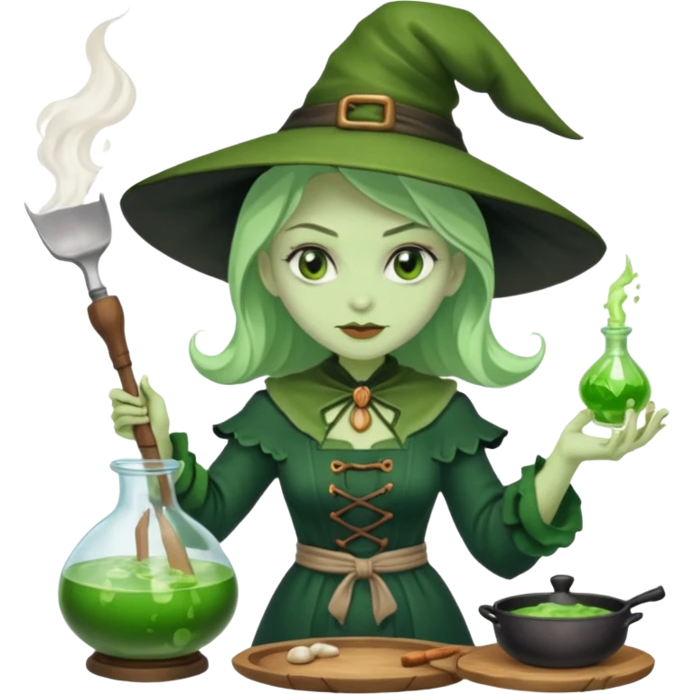 green witch cooking potion emoji