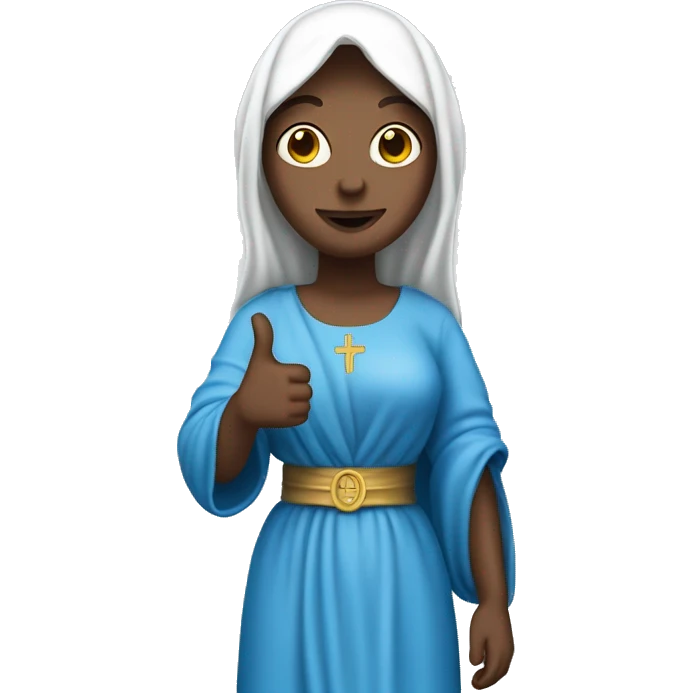 virgin mary thumbs up white skin blue clothing emoji