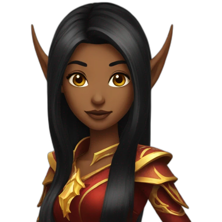 Blood elf black hair emoji