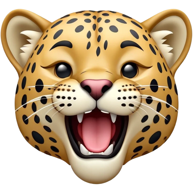 cinematic-cute-yawning-jaguar-portrait-emoji,-head-tilted-slightly-with-a-dramatic,-wide-open-yawn,-showcasing-a-lithe,-graceful-build-with-distinctive-rosette-patterns-and-sleepy,-half-closed-eyes,-simplified-yet-irresistibly-adorable emoji