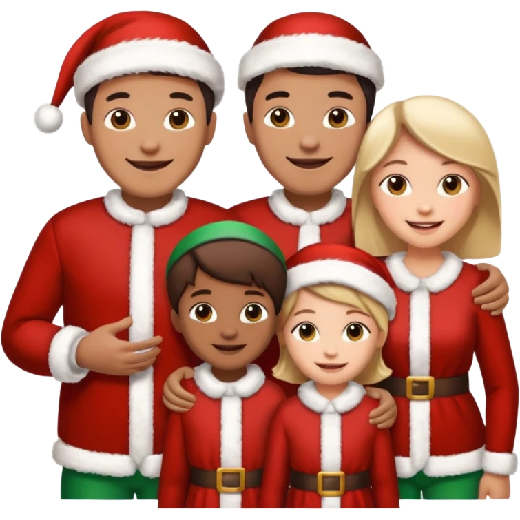 Family in   Christmas dressing emoji