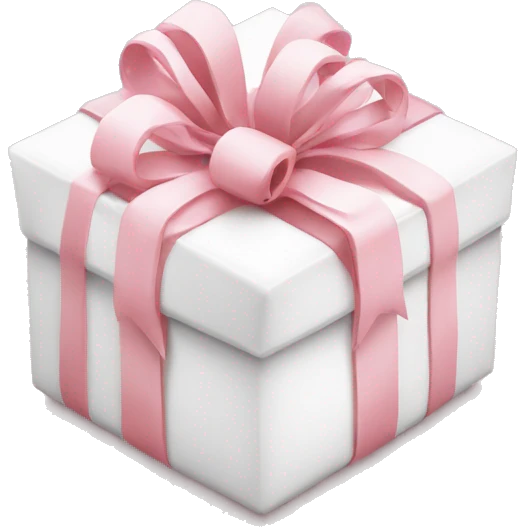 Light pink Christmas gifts under a white Christmas tree  emoji