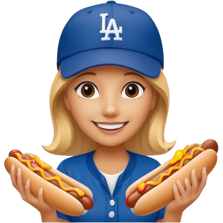 Girl at los Angeles dodgers game emoji