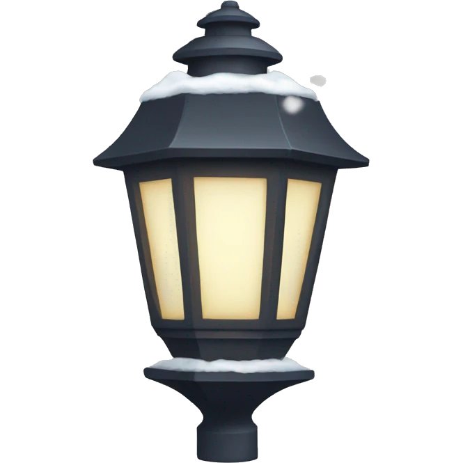 street lantern with snow on top emoji