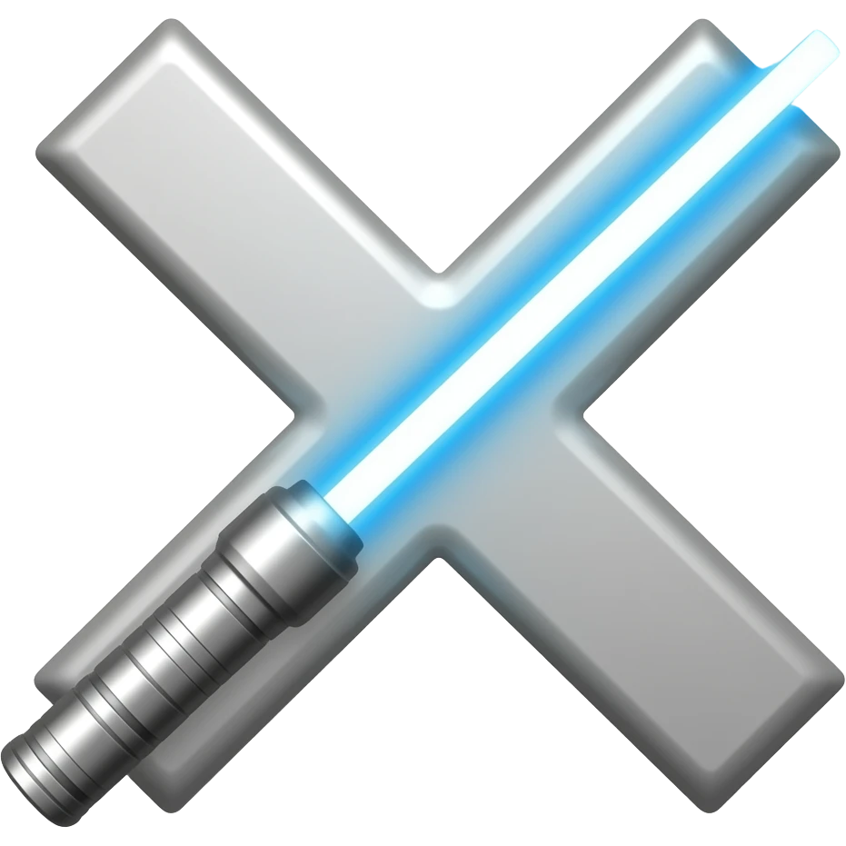 multiplication sign holding a lightsaber emoji