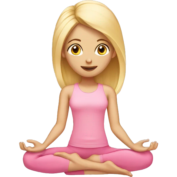 blonde yoga girl light pink clothes n emoji
