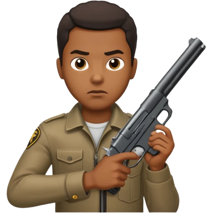 black guy with gun emoji