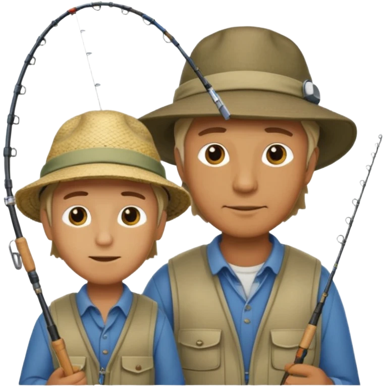 father and son fishing emoji