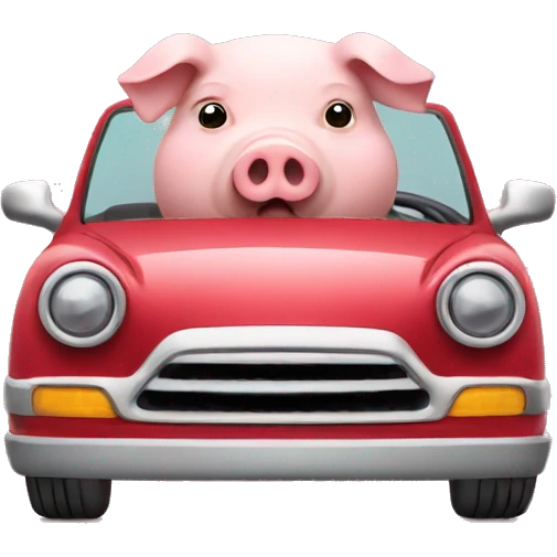 A pig driving a car emoji
