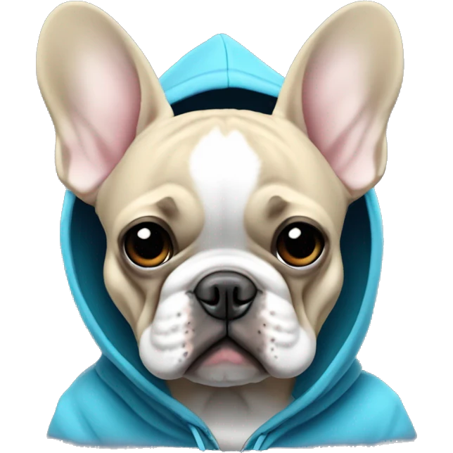 Blue fawn french bulldog with hoodie emoji