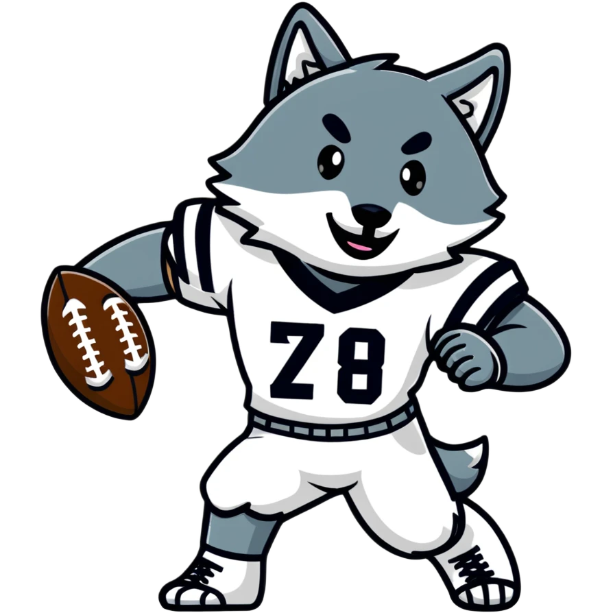 Wolf football player ready to tackle emoji
