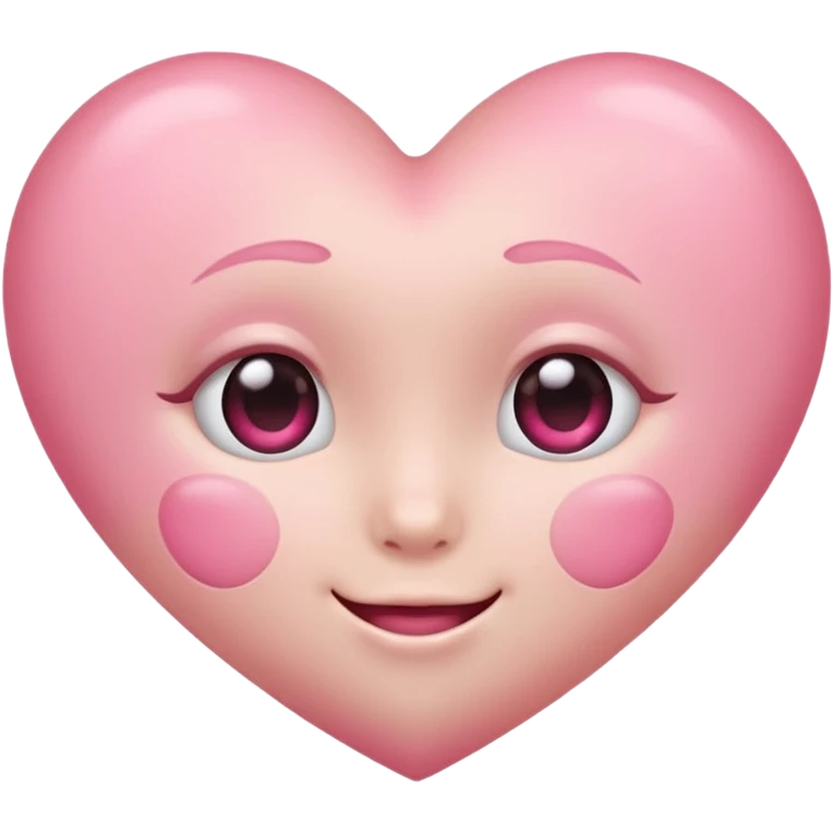 Pink heart with a blushy face emoji