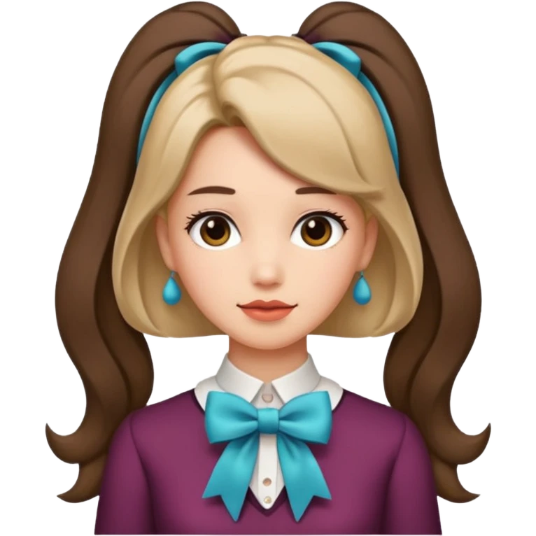 women with neckBow, different hair style. emoji