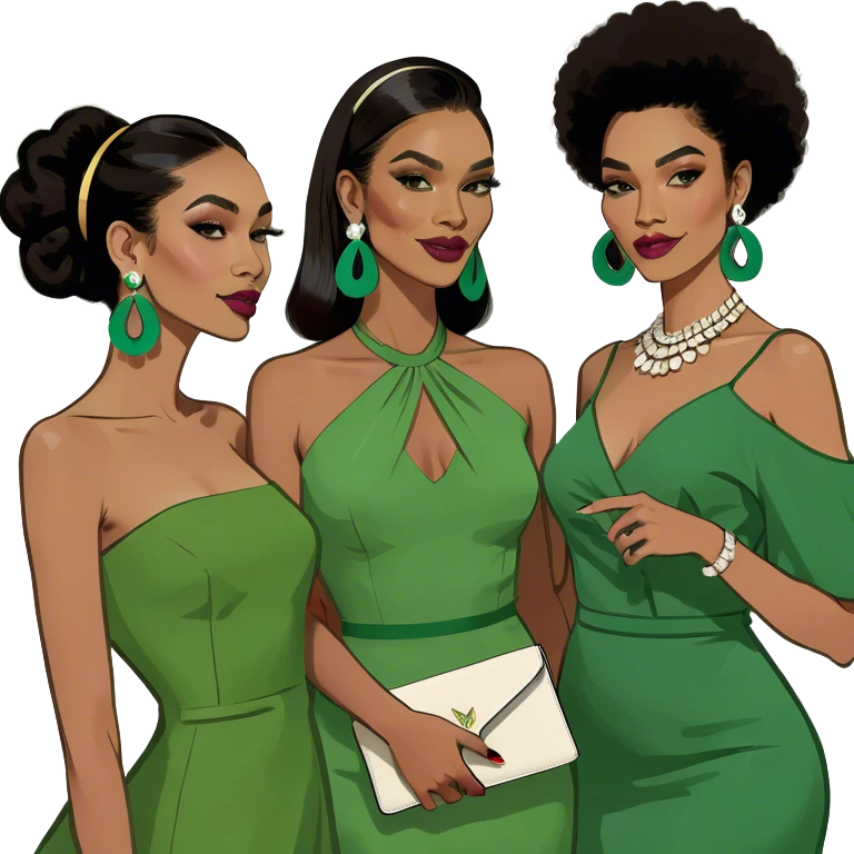 women at a party with other two women emoji