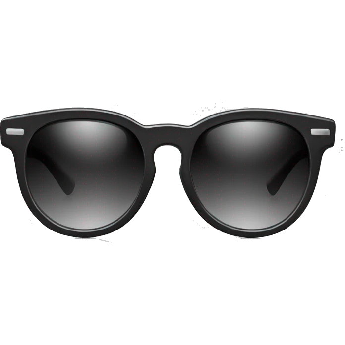 pair of chic sunglasses reflecting a trending hashtag emoji