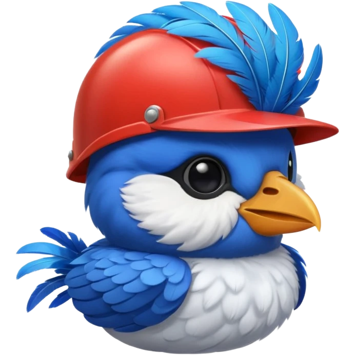 cute toon bird with helmet emoji