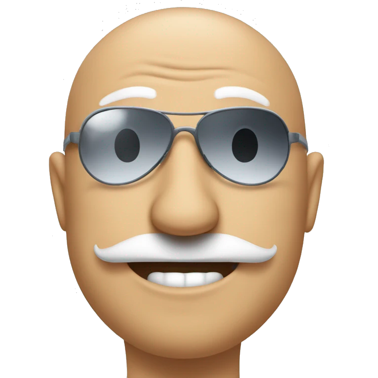 bald guy with aviator sun glasses and mustache giving a thumbs up emoji