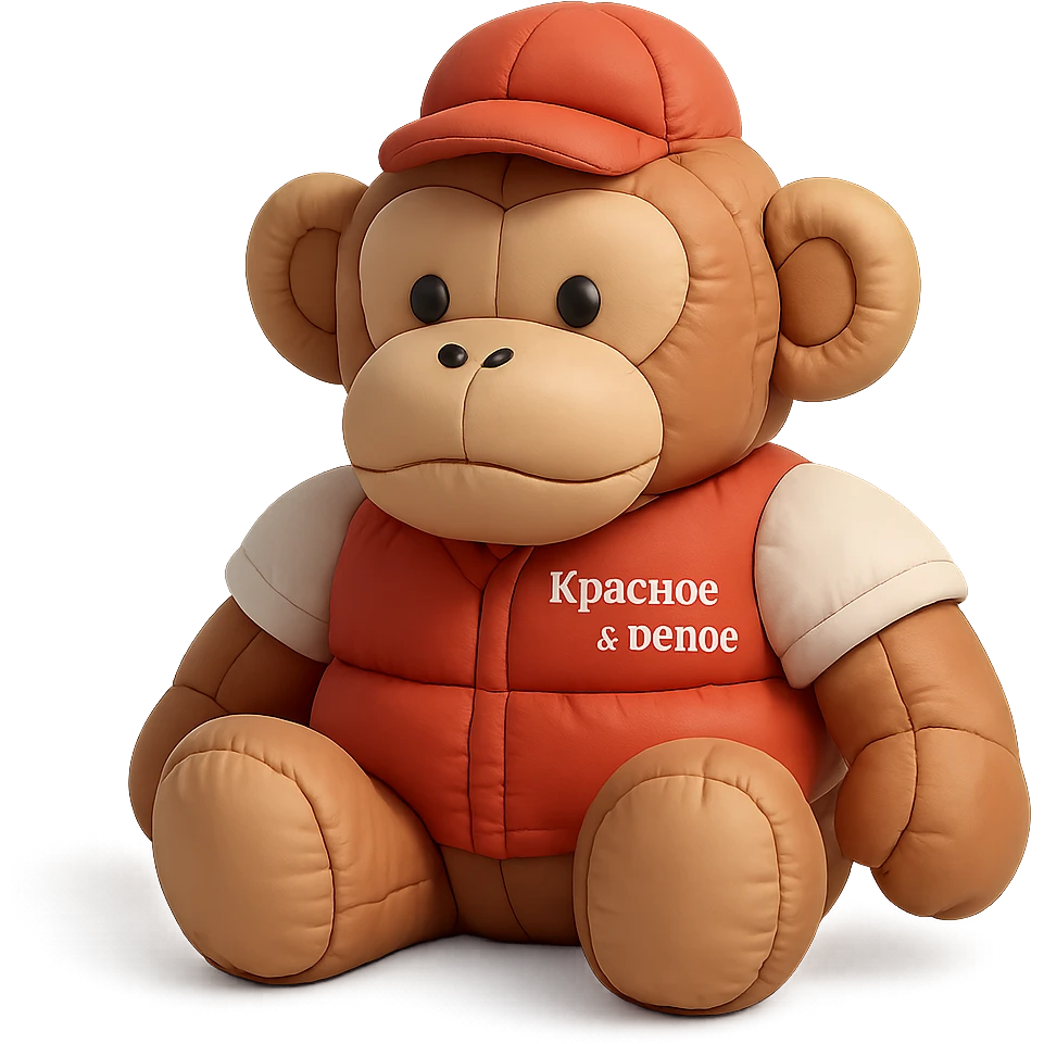 A monkey wearing a Krasnoye & Beloye uniform emoji