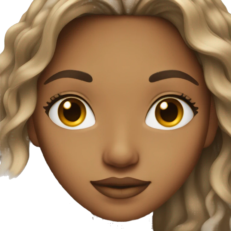 Mixed girl with long balayage hair emoji