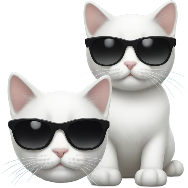black and a little white cat with sunglasses emoji