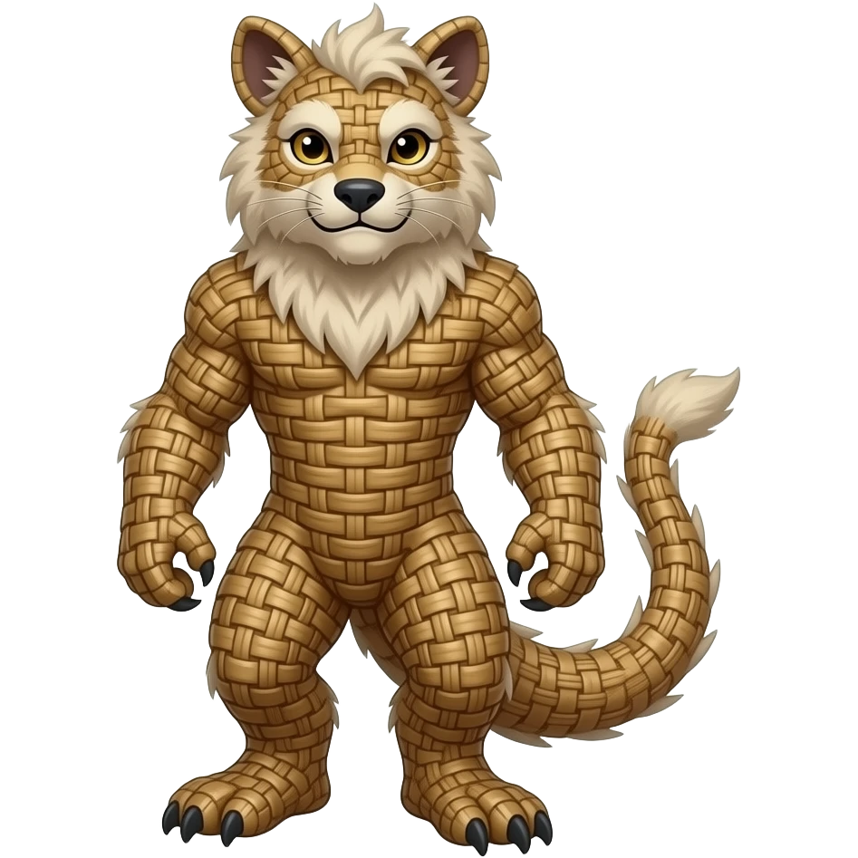 Full body, Anthropomorphic sergal-wickerbeast-vernid emoji