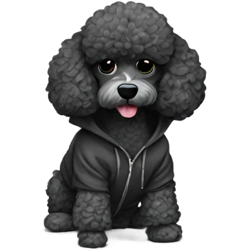 Poodle wearing hoodie emoji