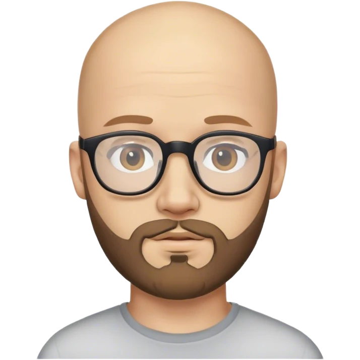 young bald man with beard glasses emoji