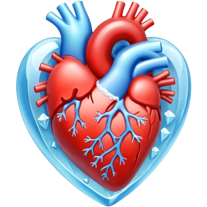 Organ heart fully composed of ice.  emoji