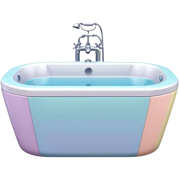 Colorful Pastel luxury square-shaped jacuzzi bathtub  emoji