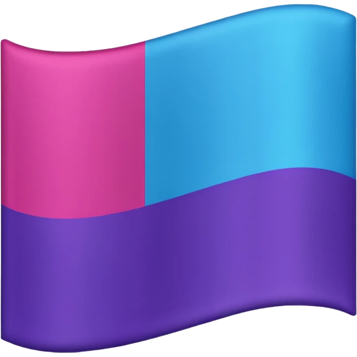 I want a flag, I want the first stripe at the top of the flag to be pink 🩷. I want The middle stripe to be the color purple 💜. And finally the bottom stripe I want the color blue 💙. Only those three colors in that exact order, pink, purple, blue. Make the colors more vibrant. No white. emoji