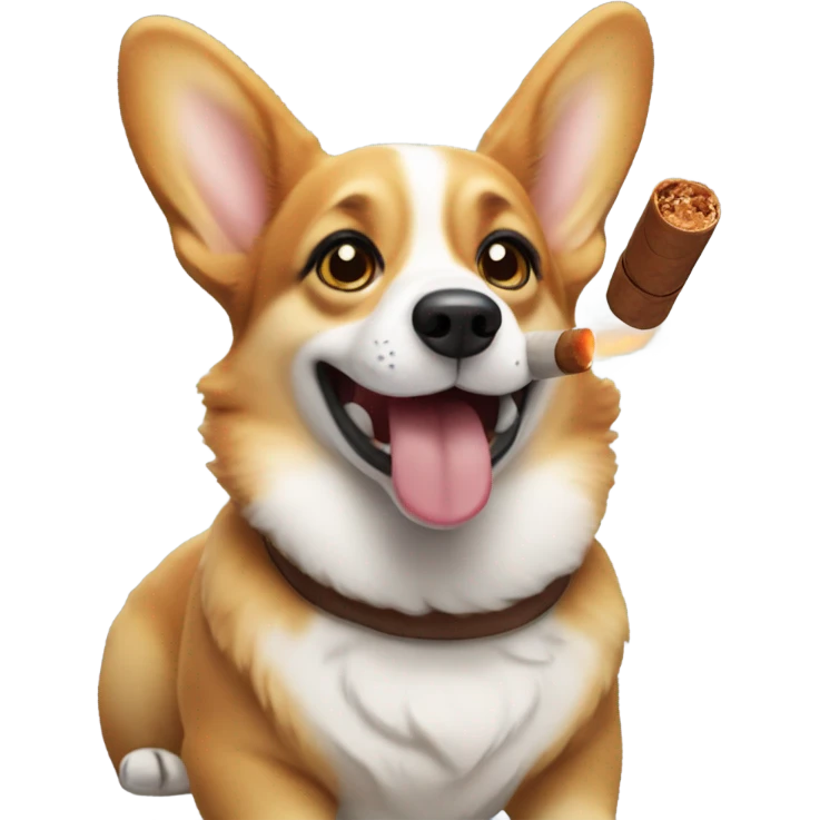 Corgi smoking a cigar  emoji